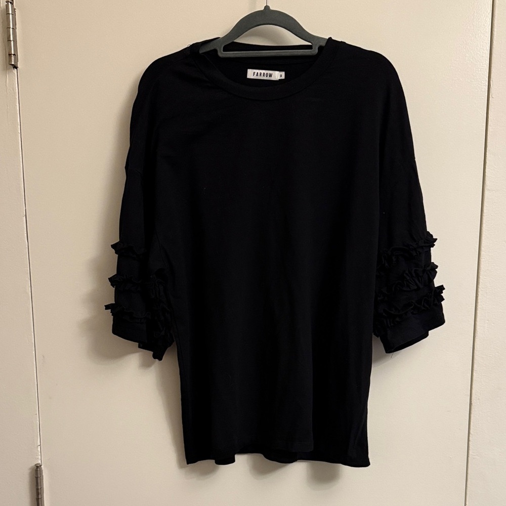 Farrow Black Ruffle Sleeve Top